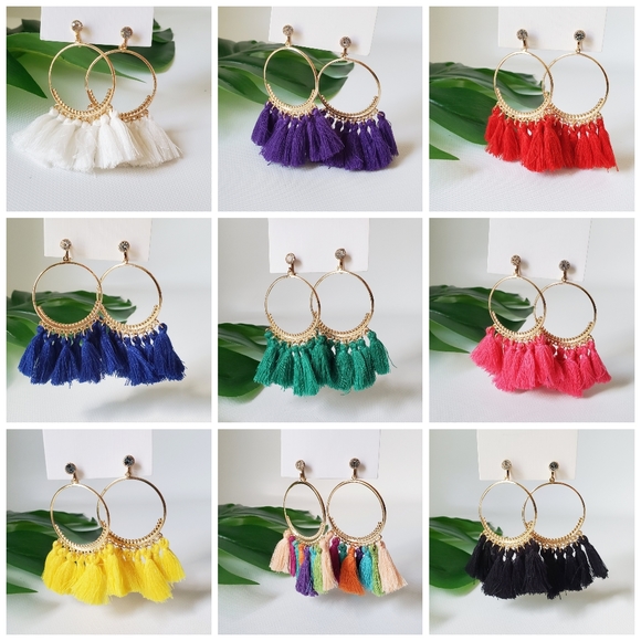 Clip On Tassel Lightweight Earrings - Picture 2 of 6